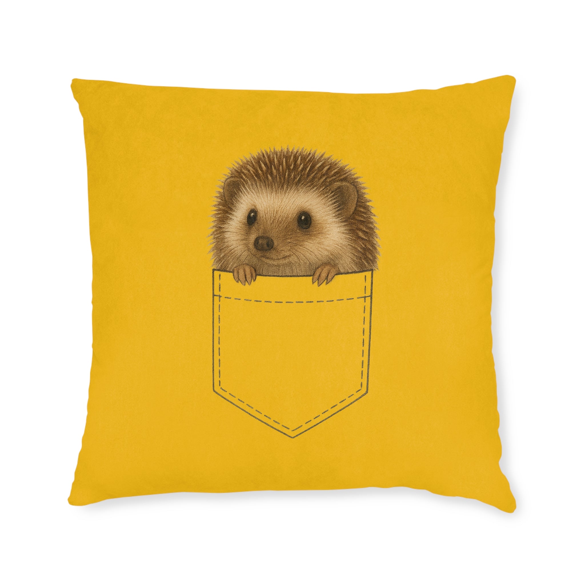 Square Cushion - Hedgehog in a Pocket Design