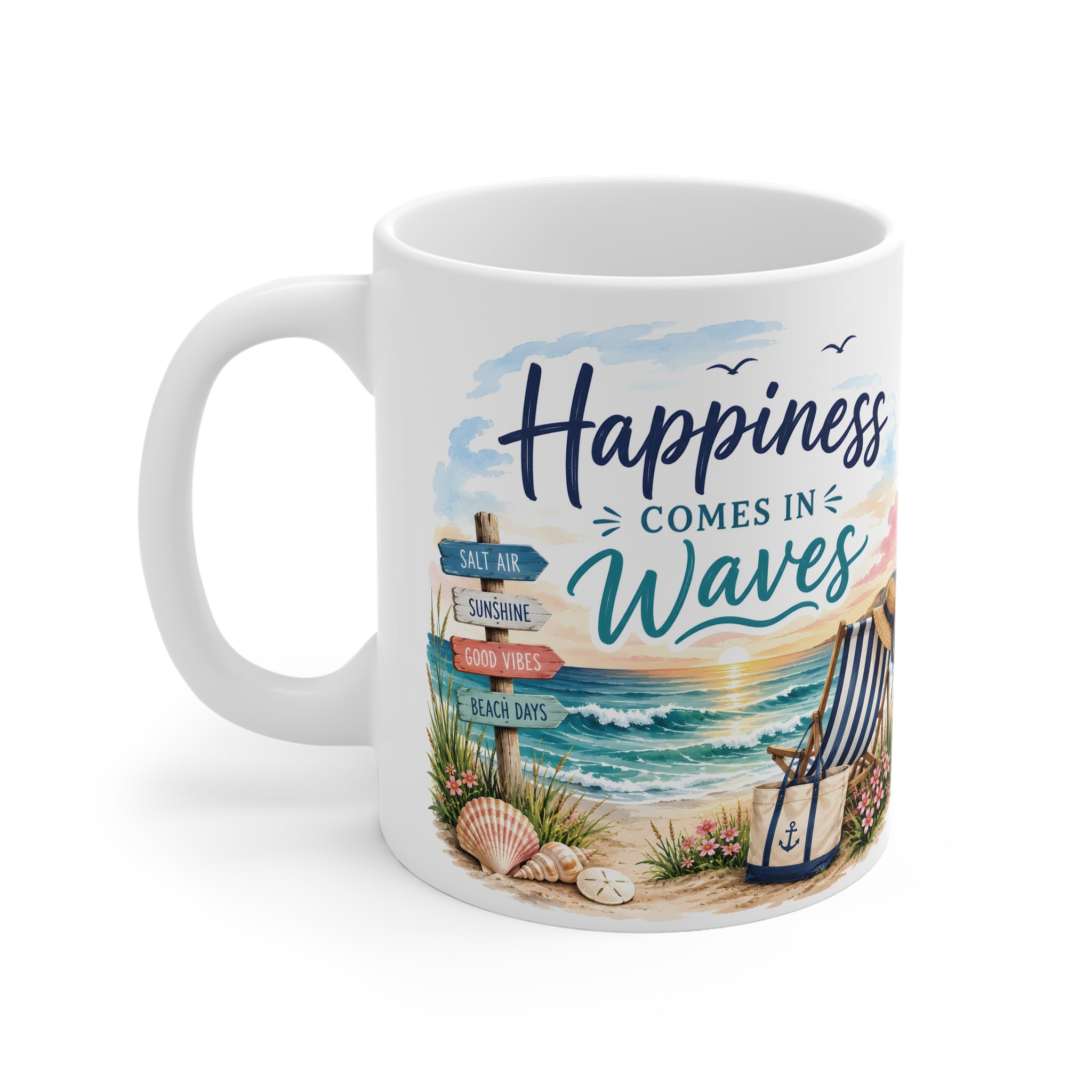 Happiness Comes in Waves Mug