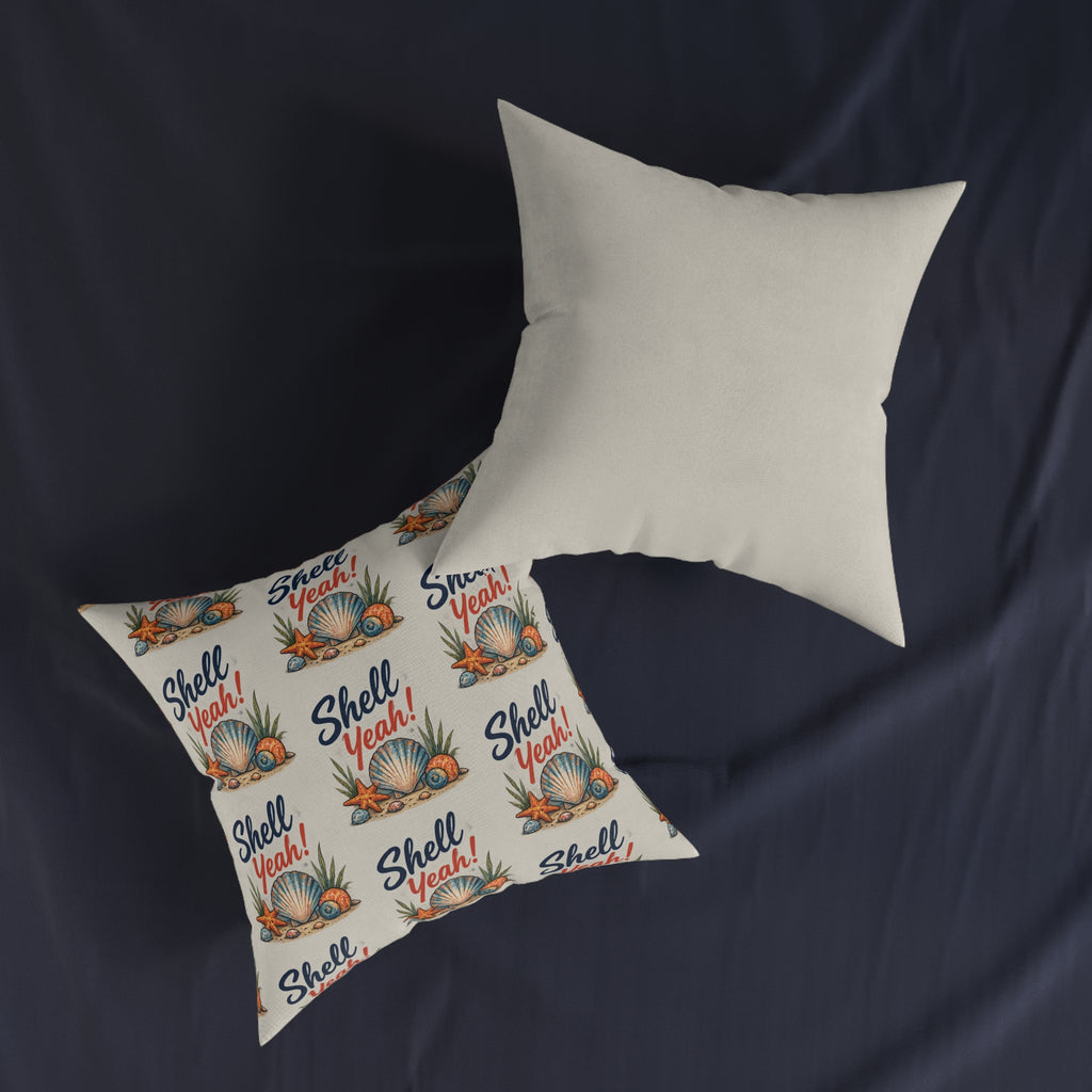 Square Cushion – Shell Yeah! | Coastal & Seaside Cushion