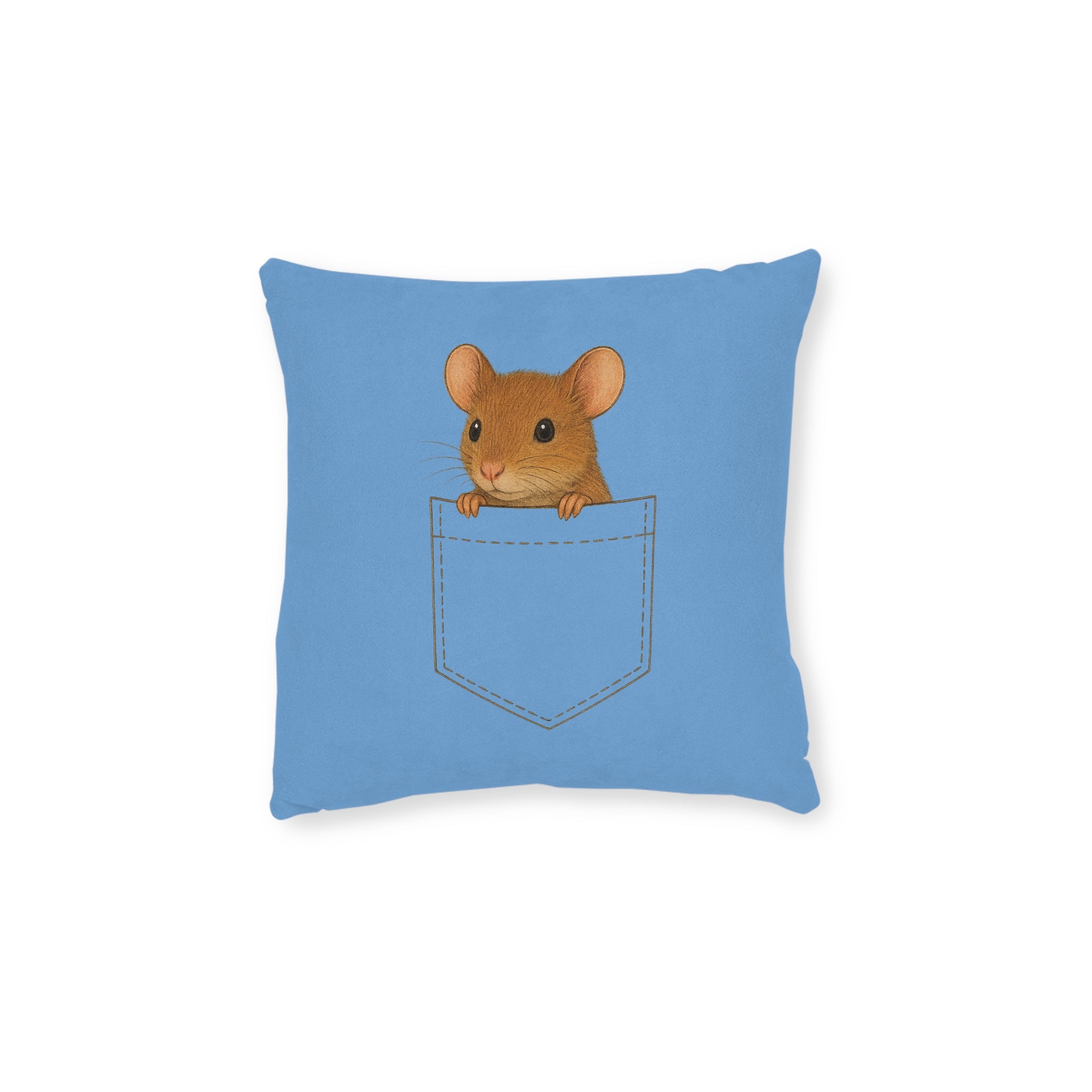 Square Cushion - Mouse in a Pocket Design