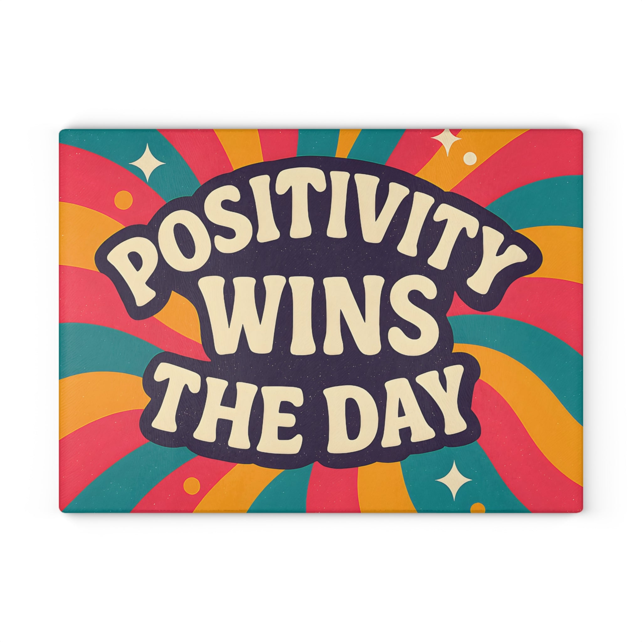 Glass Cutting Board - Positivity Wins the Day Design