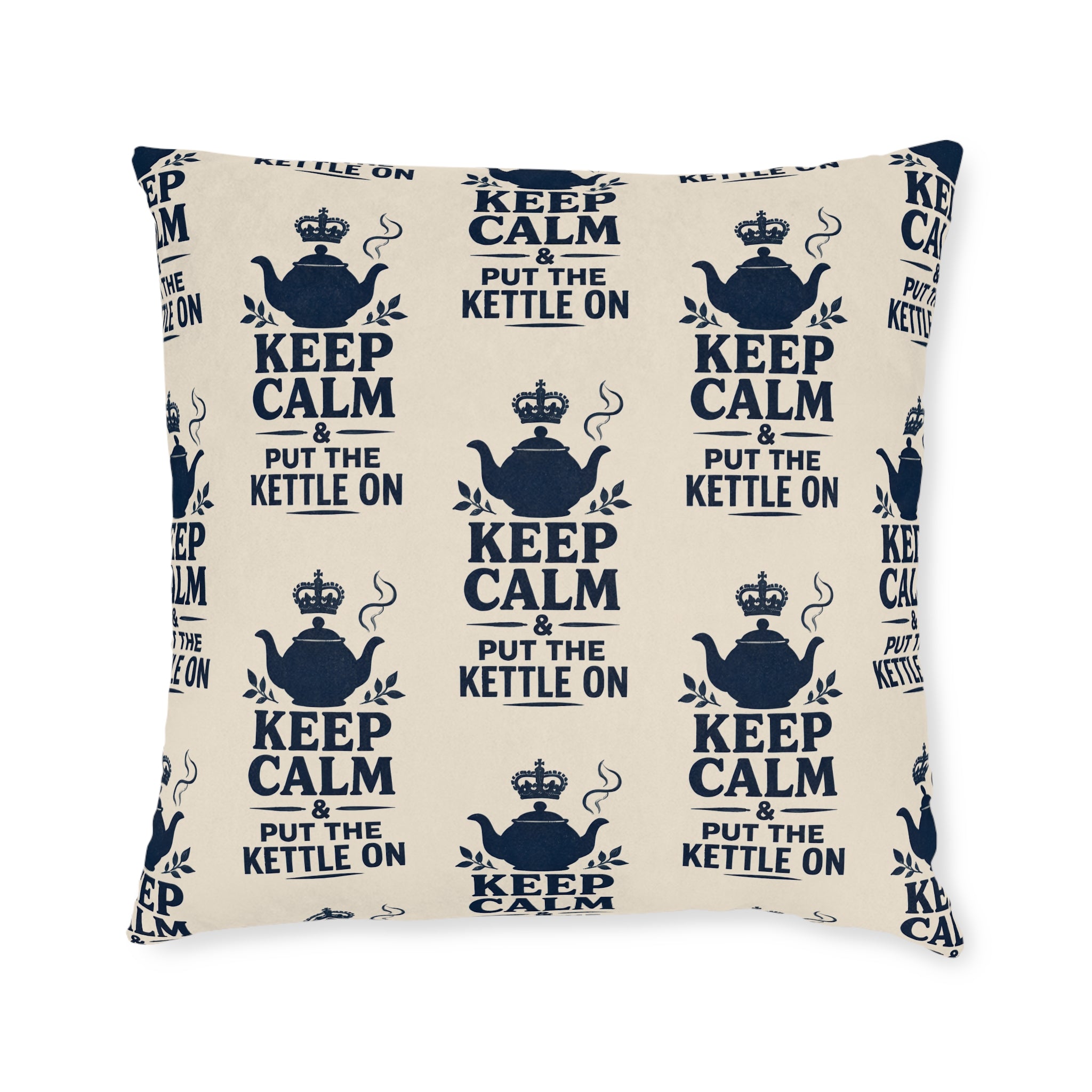 Square Cushion – Keep Calm & Put the Kettle On | Tea Lover Cushion