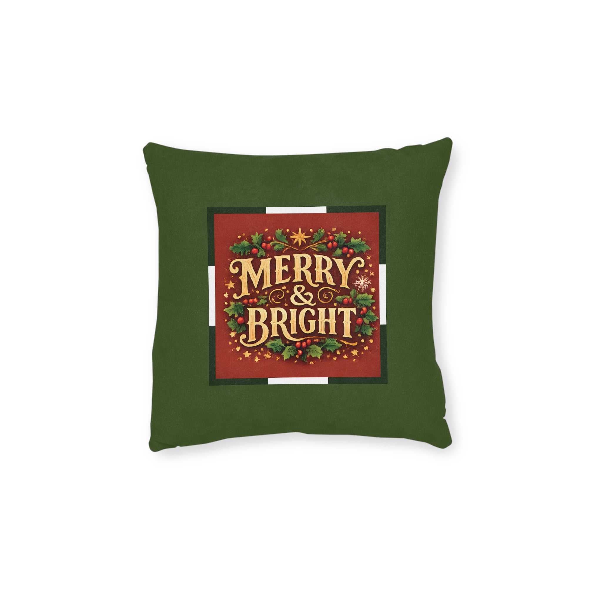 Christmas Square Cushion – Merry & Bright | Festive Christmas Cushion