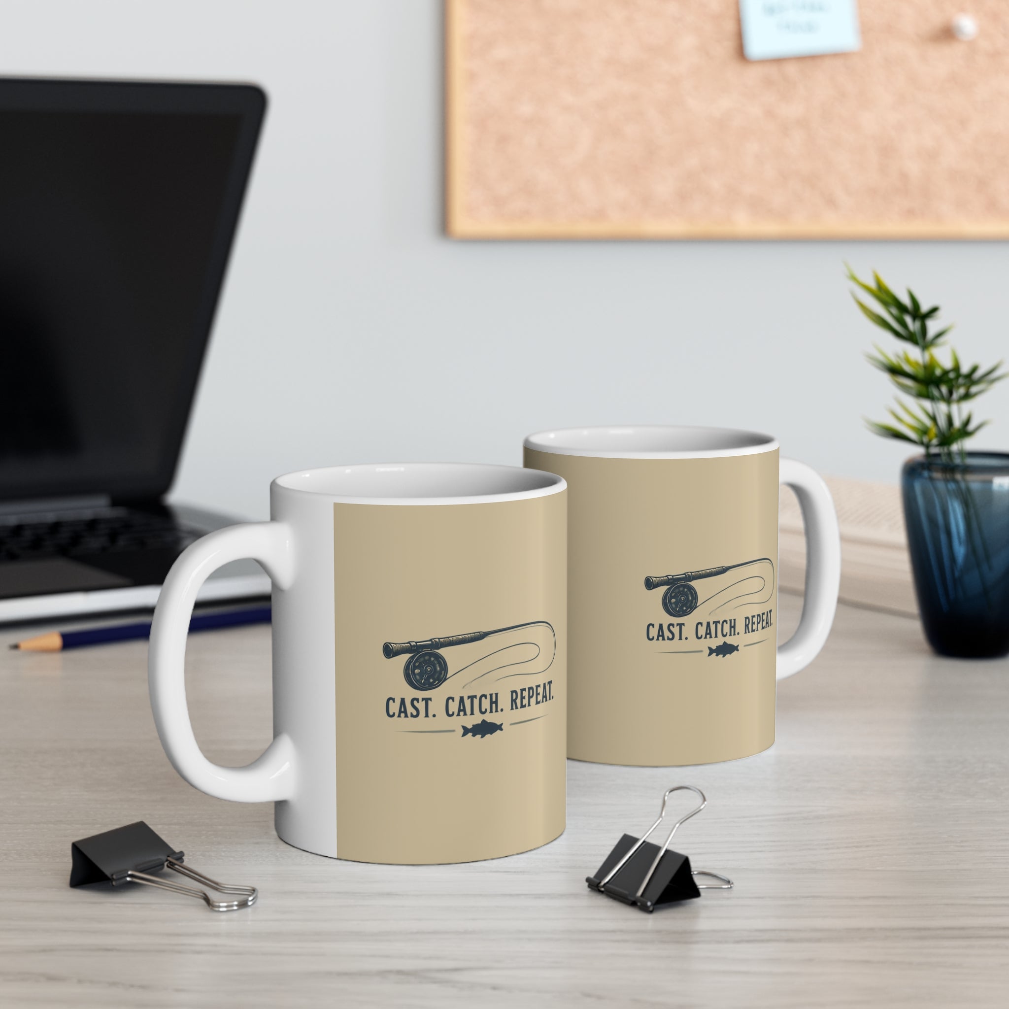 Ceramic Mug – Cast. Catch. Repeat. | Fishing & Angling Mug