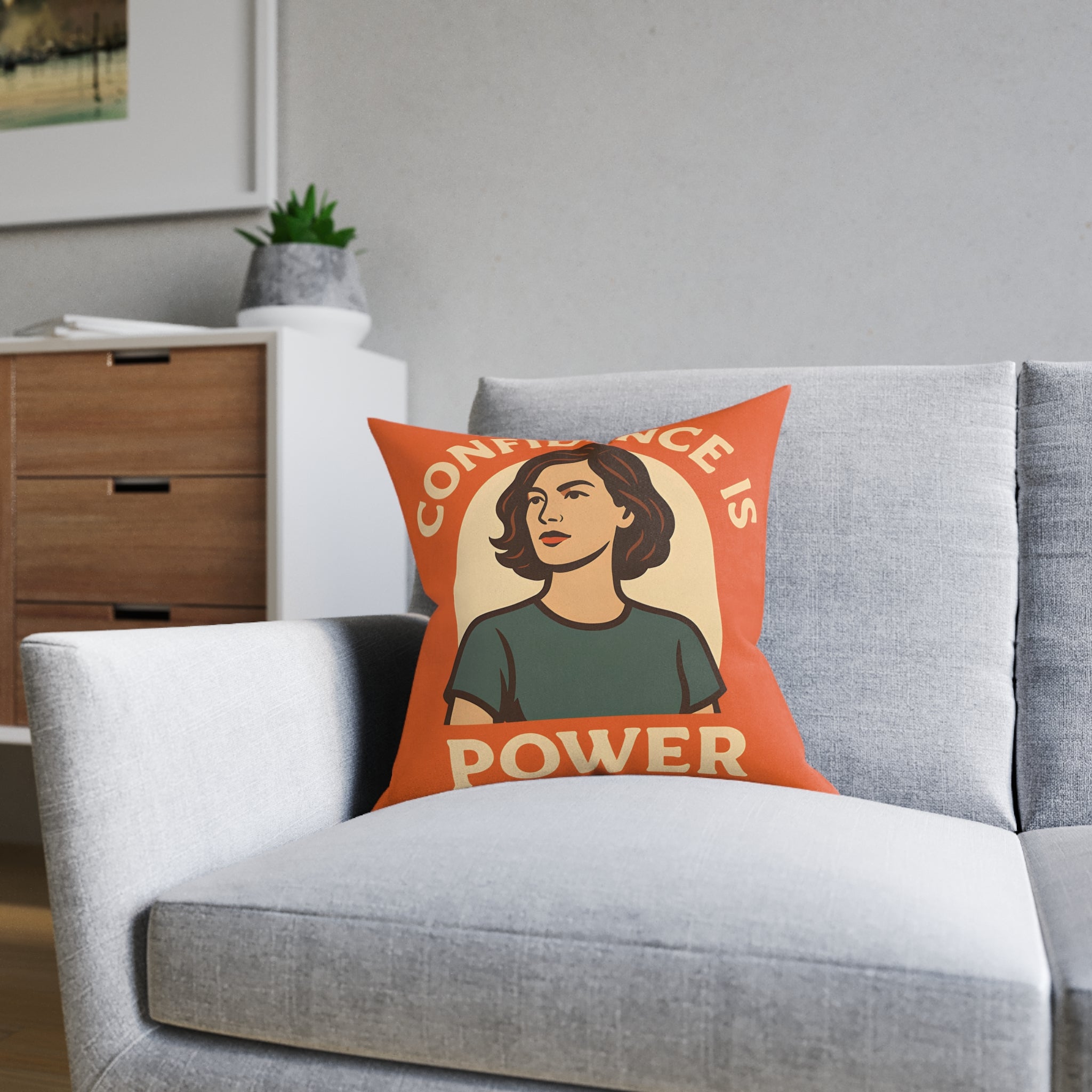 Square Cushion - Confidence is Power Design