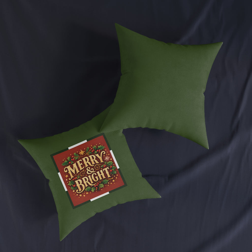 Christmas Square Cushion – Merry & Bright | Festive Christmas Cushion
