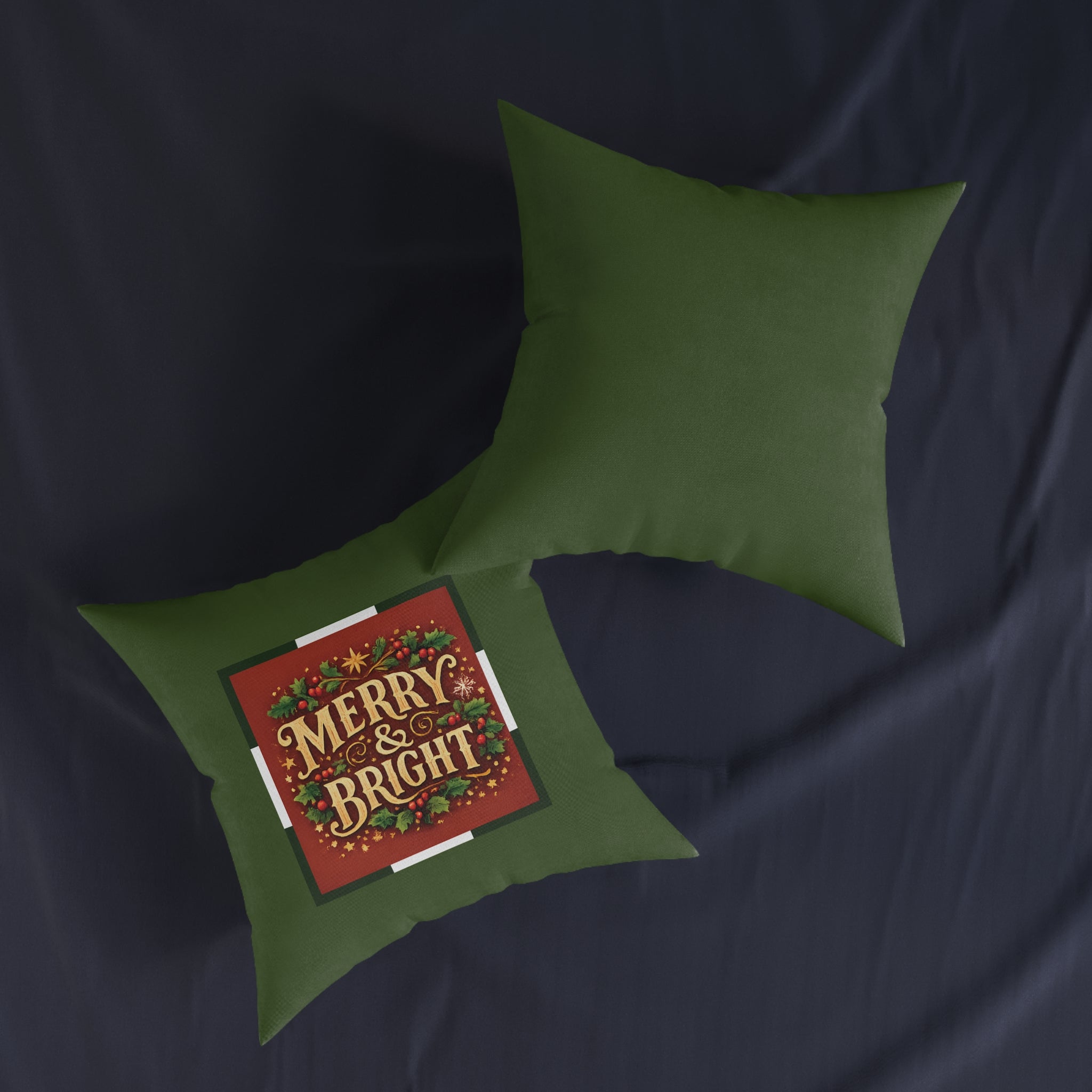 Christmas Square Cushion – Merry & Bright | Festive Christmas Cushion