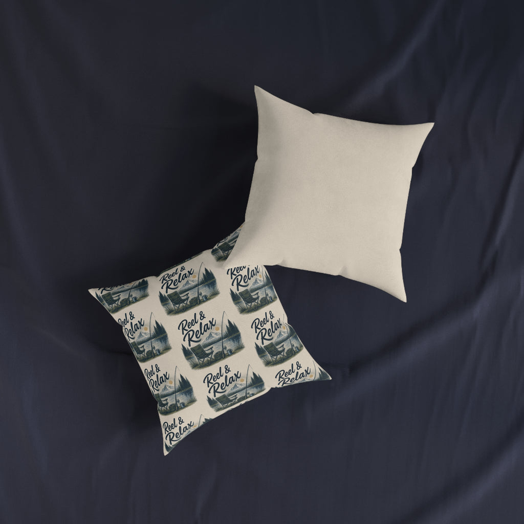 Square Cushion – Reel & Relax | Fishing Lover Cushion