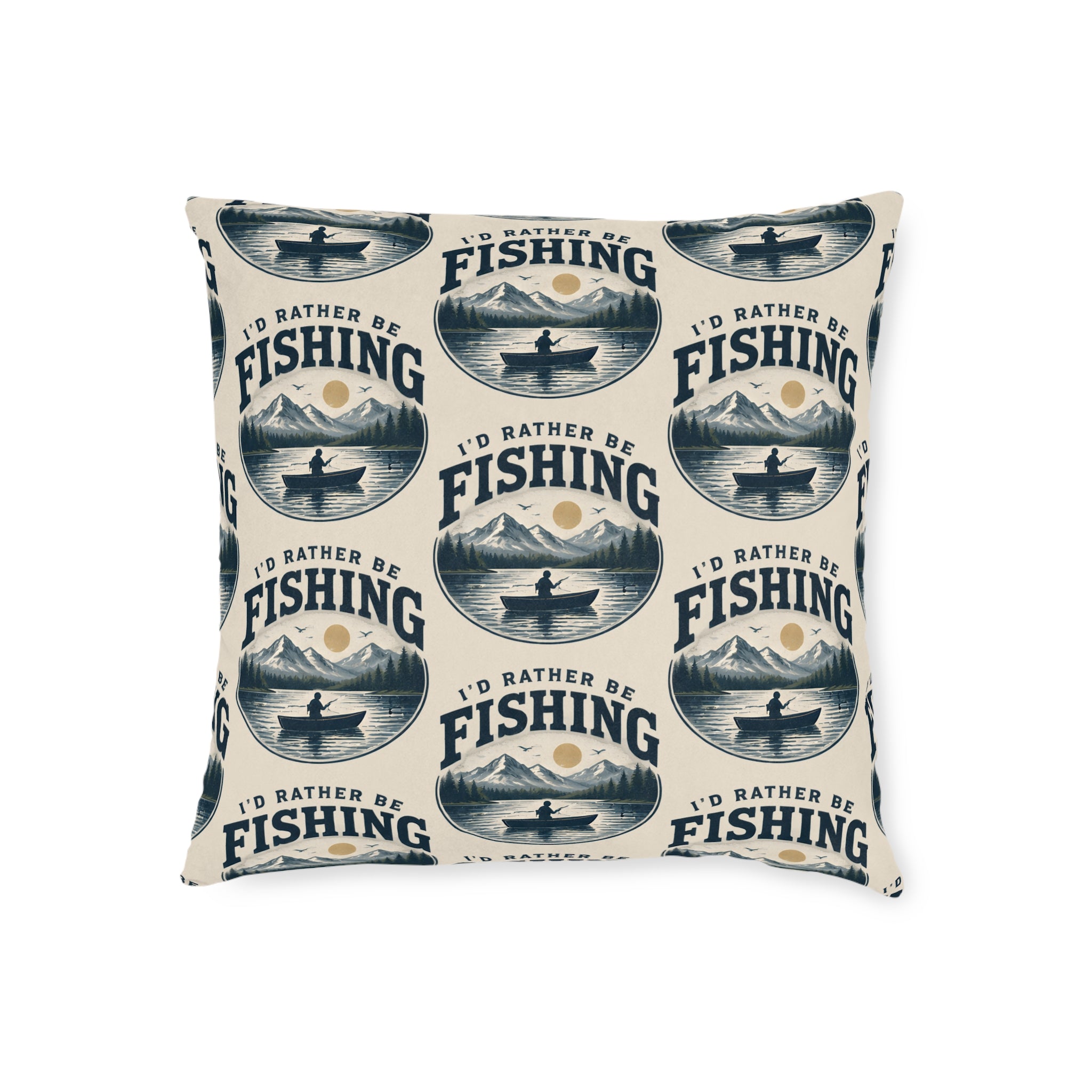 Square Cushion – I'd Rather Be Fishing | Fishing Lover Cushion