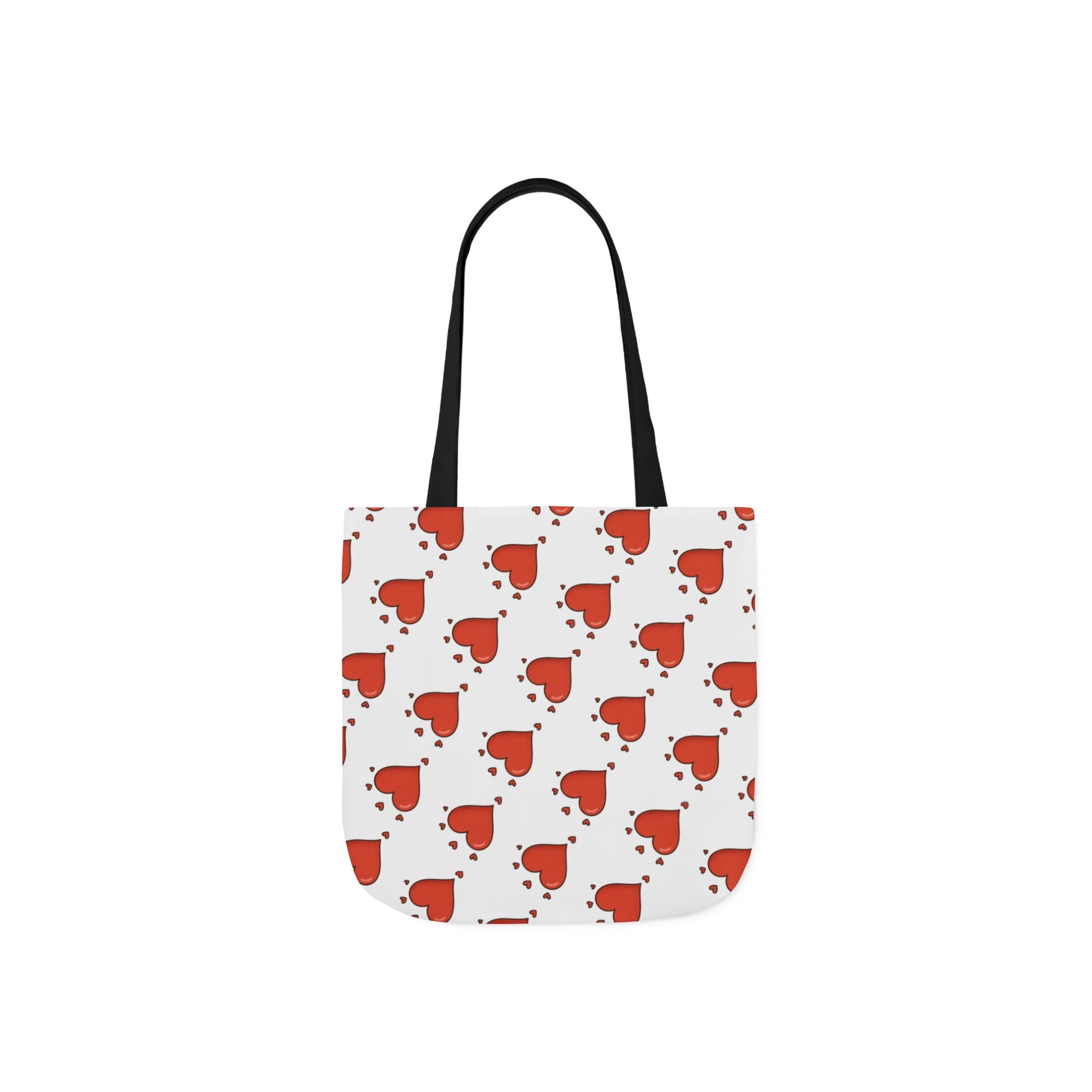 Heart Print Canvas Tote Bag with 5-Color Straps
