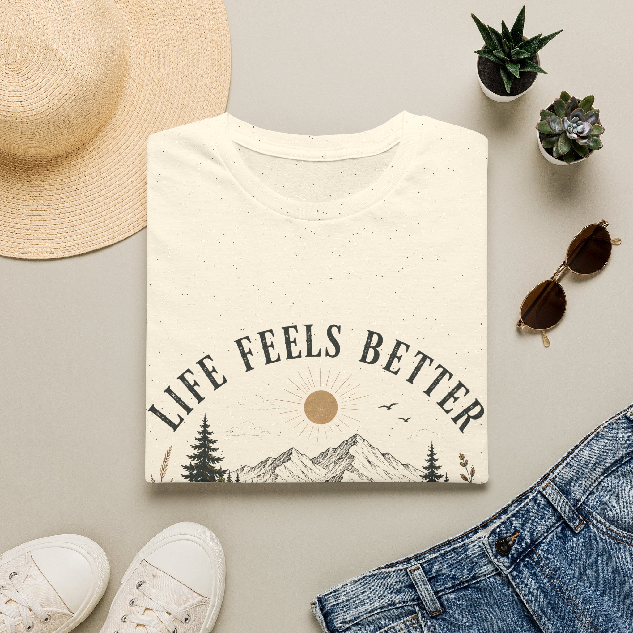 Unisex T-Shirt - Life Feels Better Outside