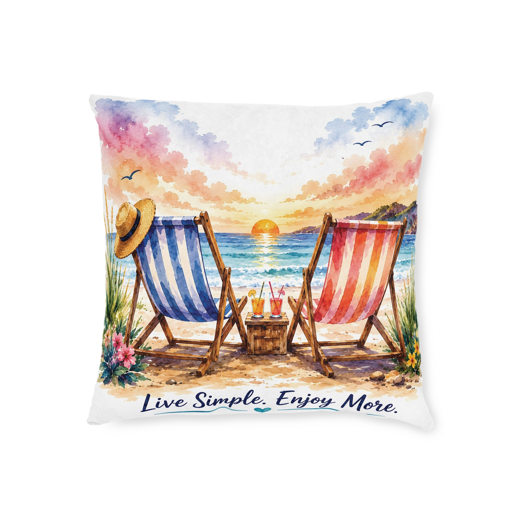 Square Cushion - Live Simple. Enjoy More.