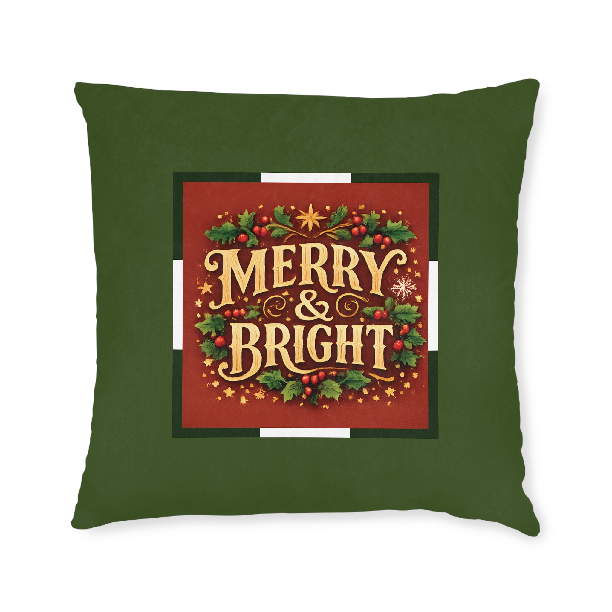 Christmas Square Cushion – Merry & Bright | Festive Christmas Cushion