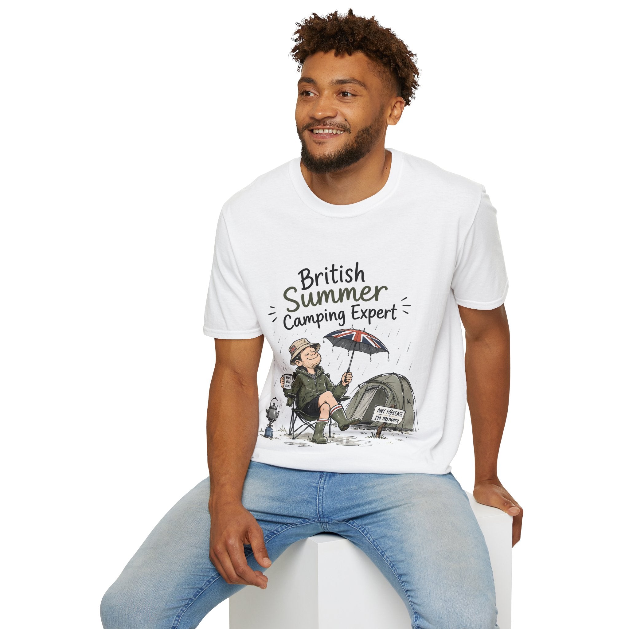 Men's T-Shirt – British Summer Camping Expert | Camping Lover Tee