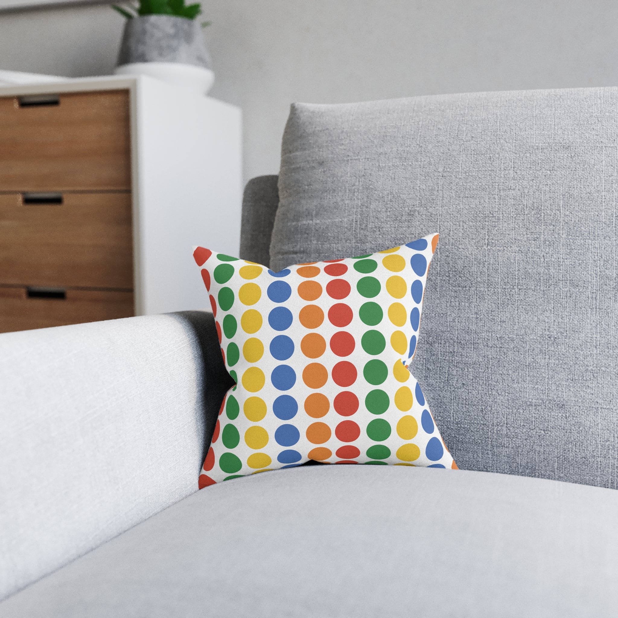 Square Cushion - Vibrant Circle Design