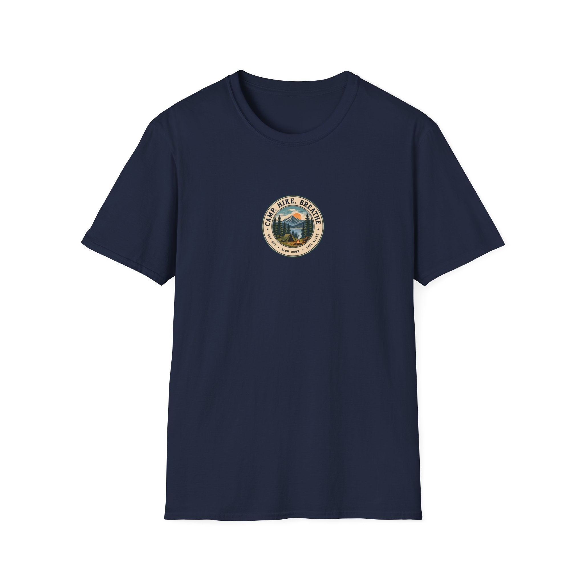 Unisex T-Shirt – Camp. Hike. Breathe. | Outdoor Adventure Tee
