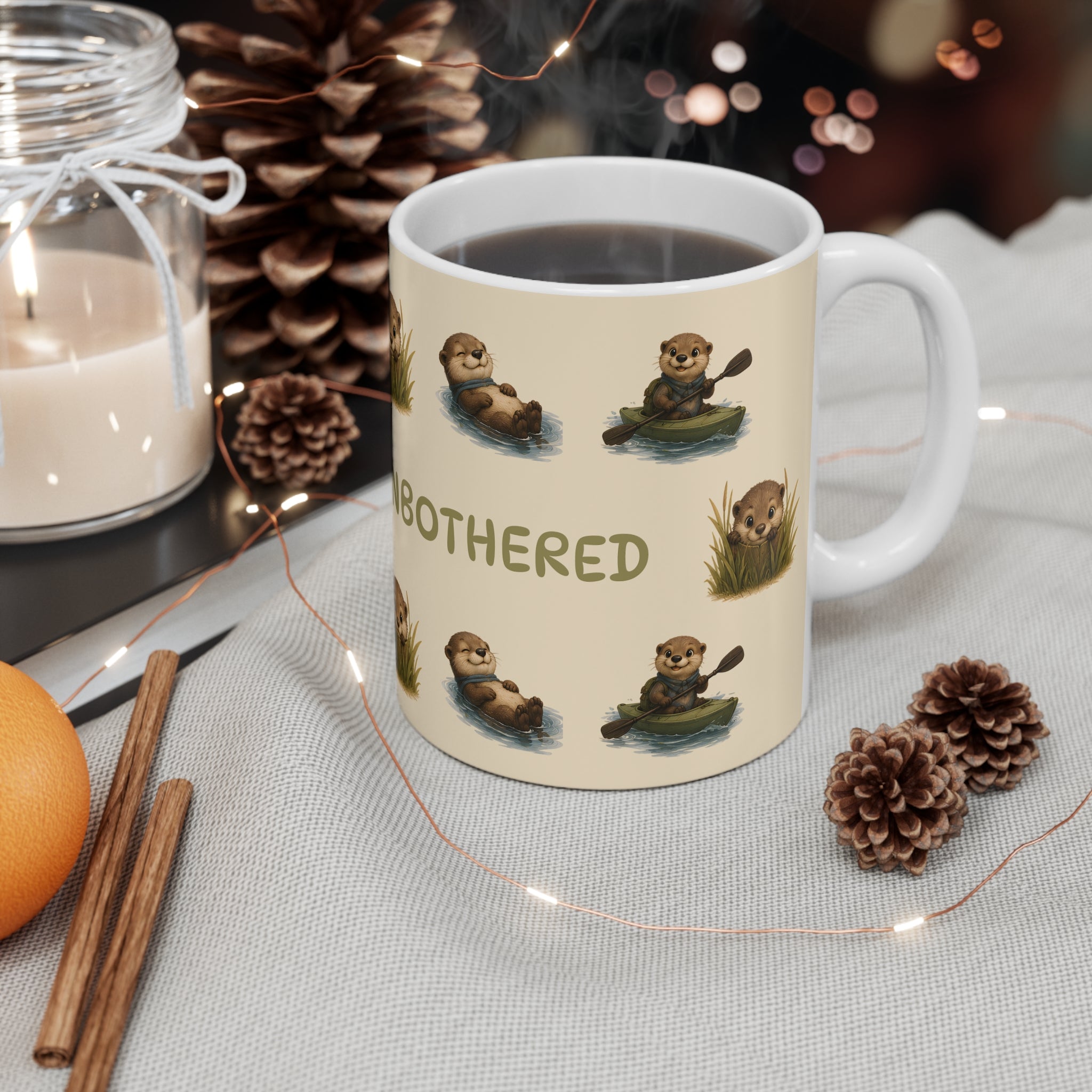 Otterly Unbothered - Ceramic Mug - Beige