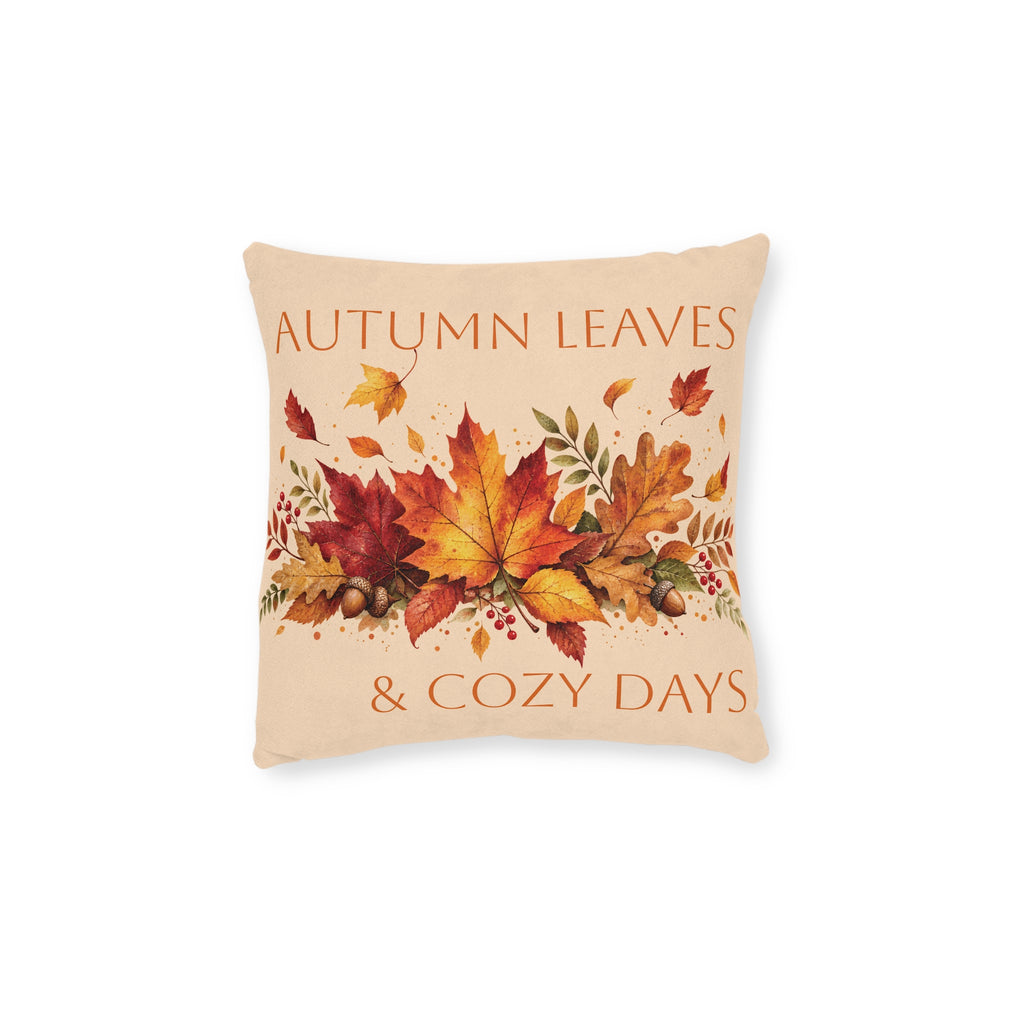 Square Cushion - Autumn Leaves & Cozy Days