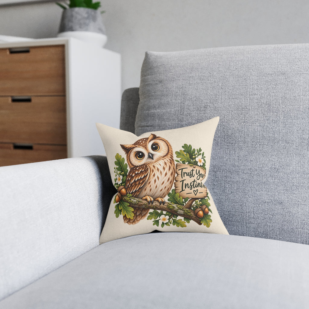 Square Cushion - Trust Your Instincts - Owl