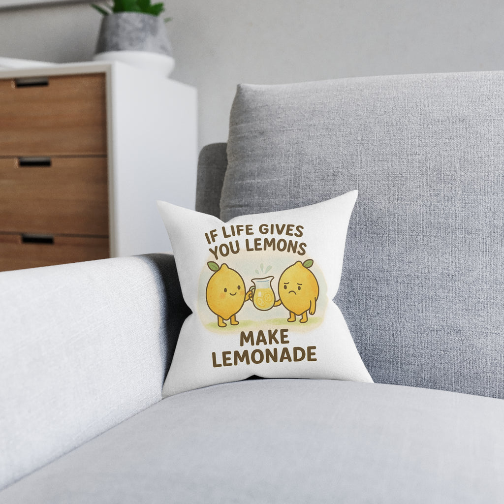 Square Cushion - If Life Gives You Lemons Make Lemonade Design