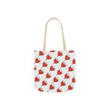 Heart Print Canvas Tote Bag with 5-Color Straps