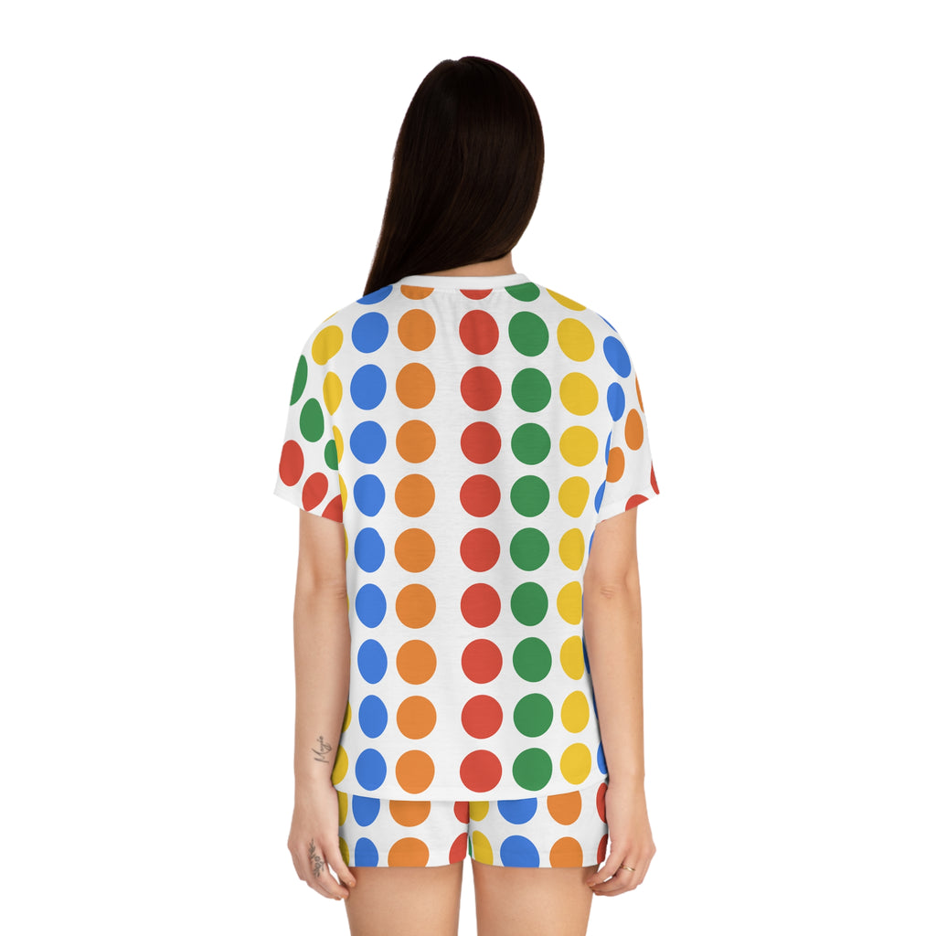 Women's Pyjama Set - Multi Colour Vibrant Circle Pattern