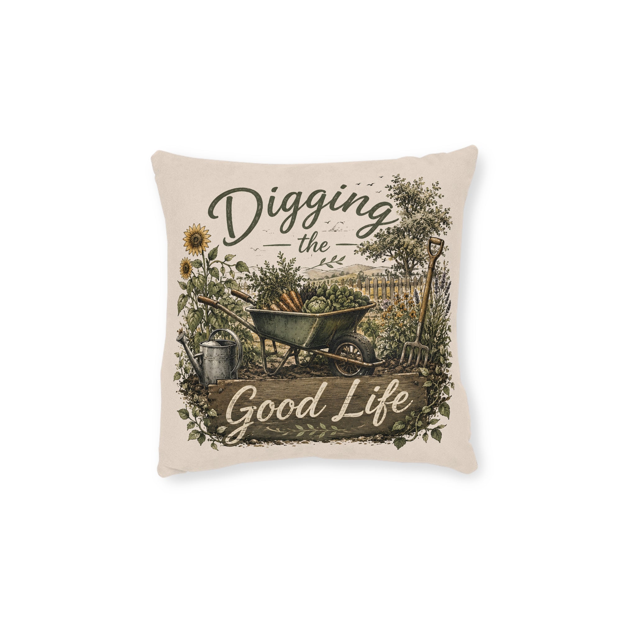 Square Cushion - Digging the Good Life