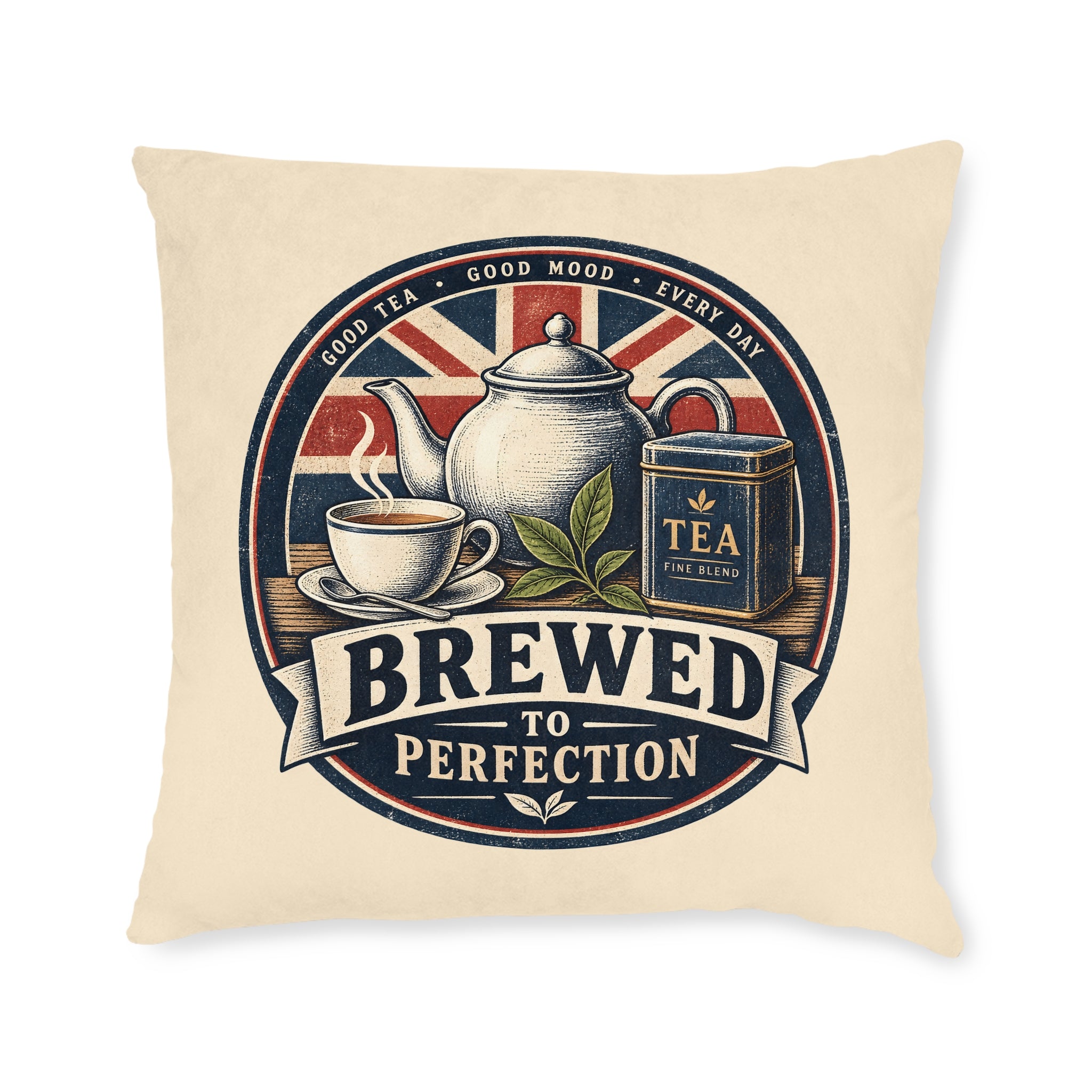 Square Cushion – Brewed to Perfection | Tea Cushion