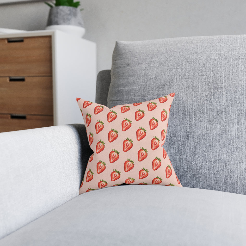 Square Cushion – Strawberry | Fruit & Nature Home Decor