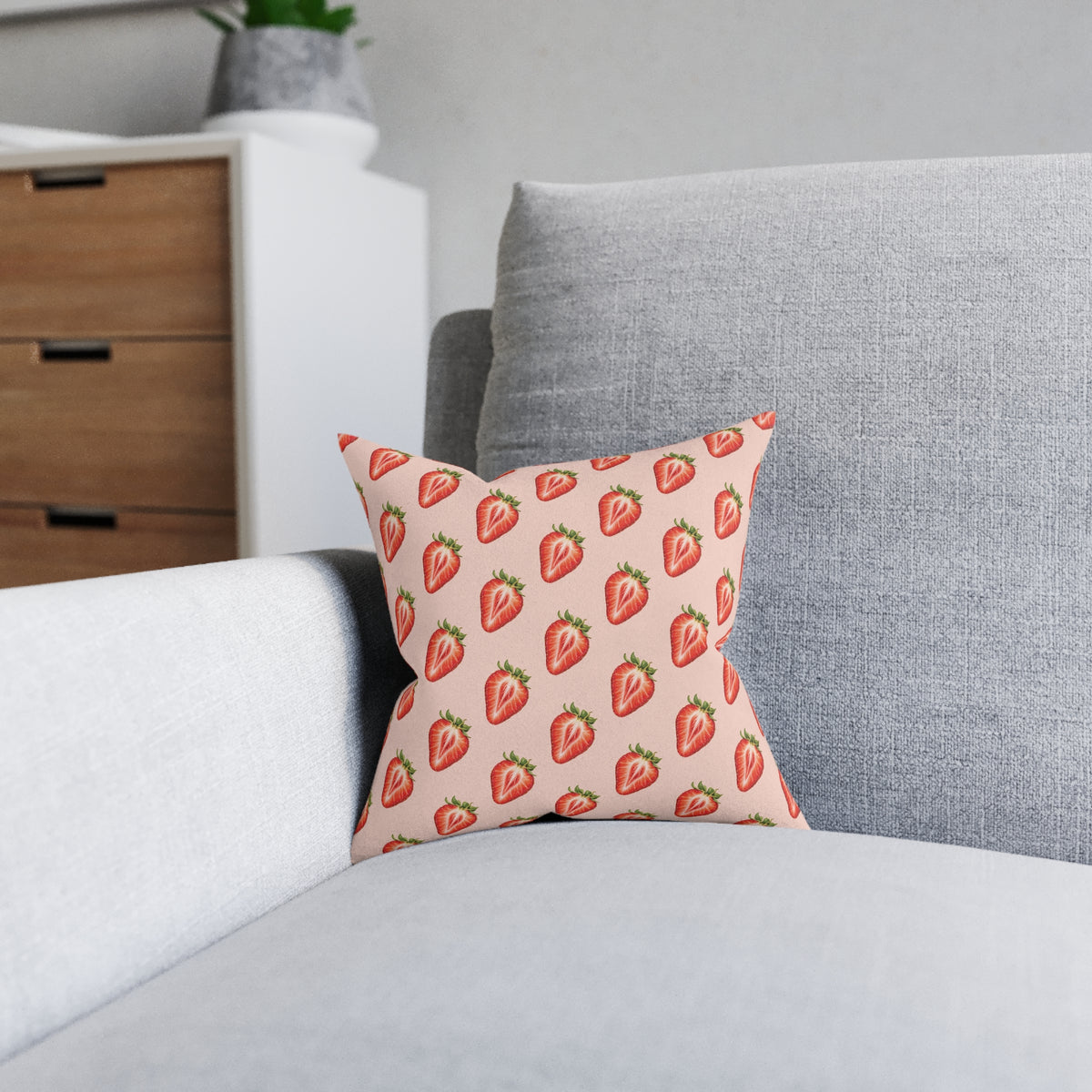 Square Cushion – Strawberry | Fruit & Nature Home Decor