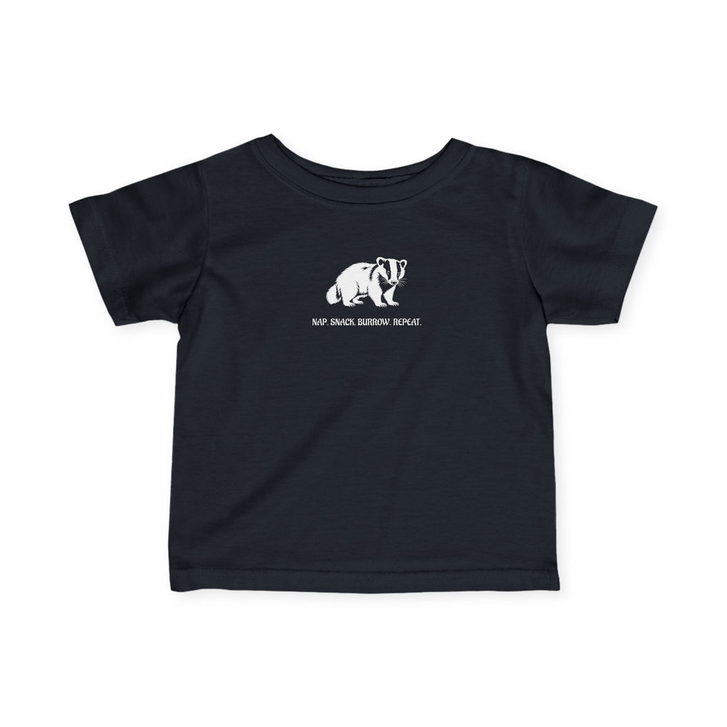 Baby T-Shirt - Nap. Snack. Burrow. Repeat - Badger
