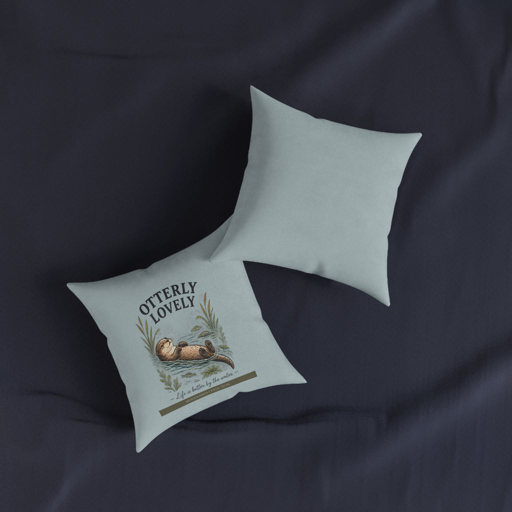 Square Cushion - Life is Better by the Water - Otter - Woodlands Collection
