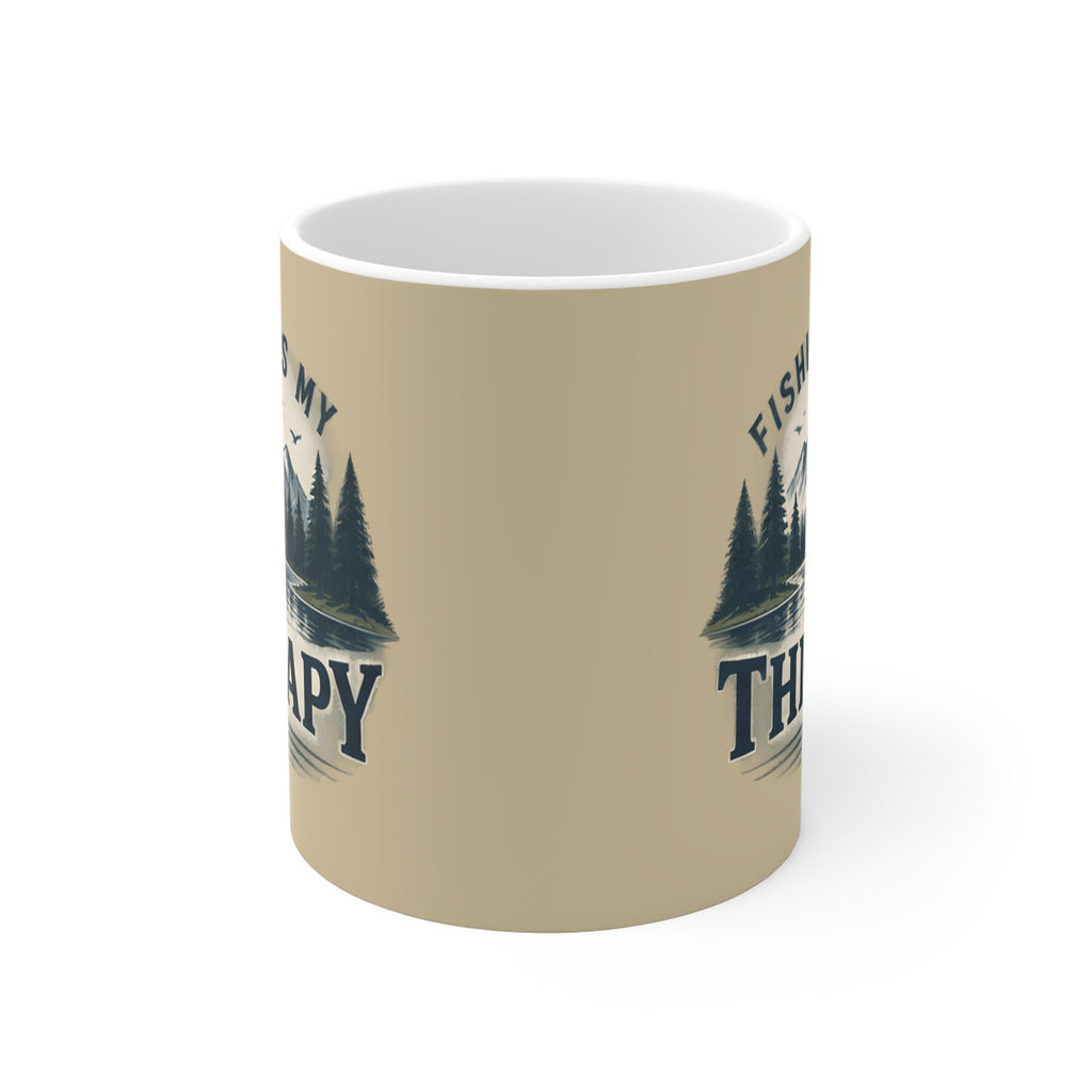Ceramic Mug – Fishing Is My Therapy | Fishing Lover Mug