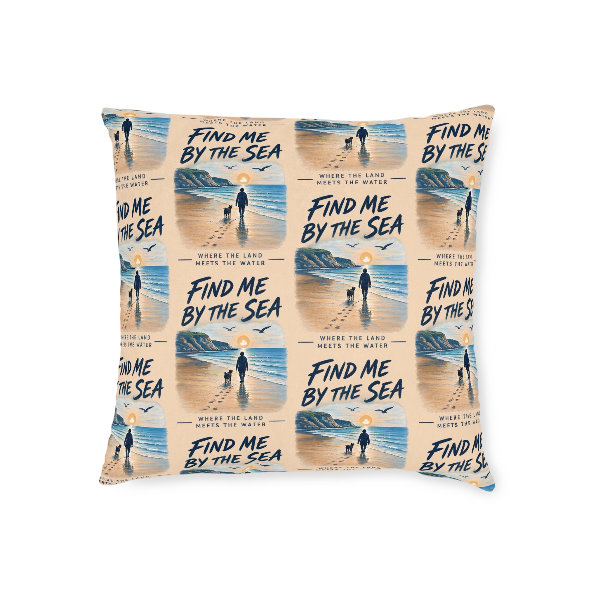 Square Cushion – Find Me by the Sea | Coastal & Seaside Cushion