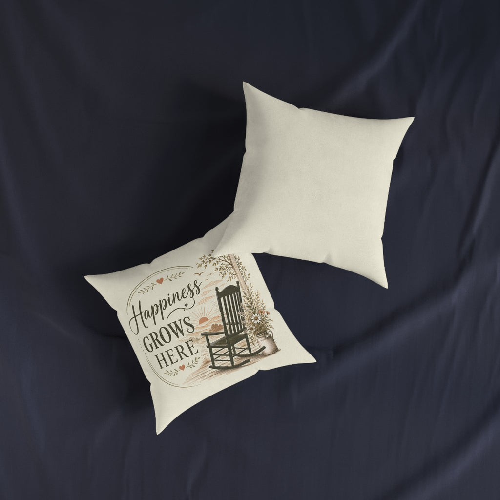 Square Cushion - Happiness Grows Here | Garden & Nature Home Decor