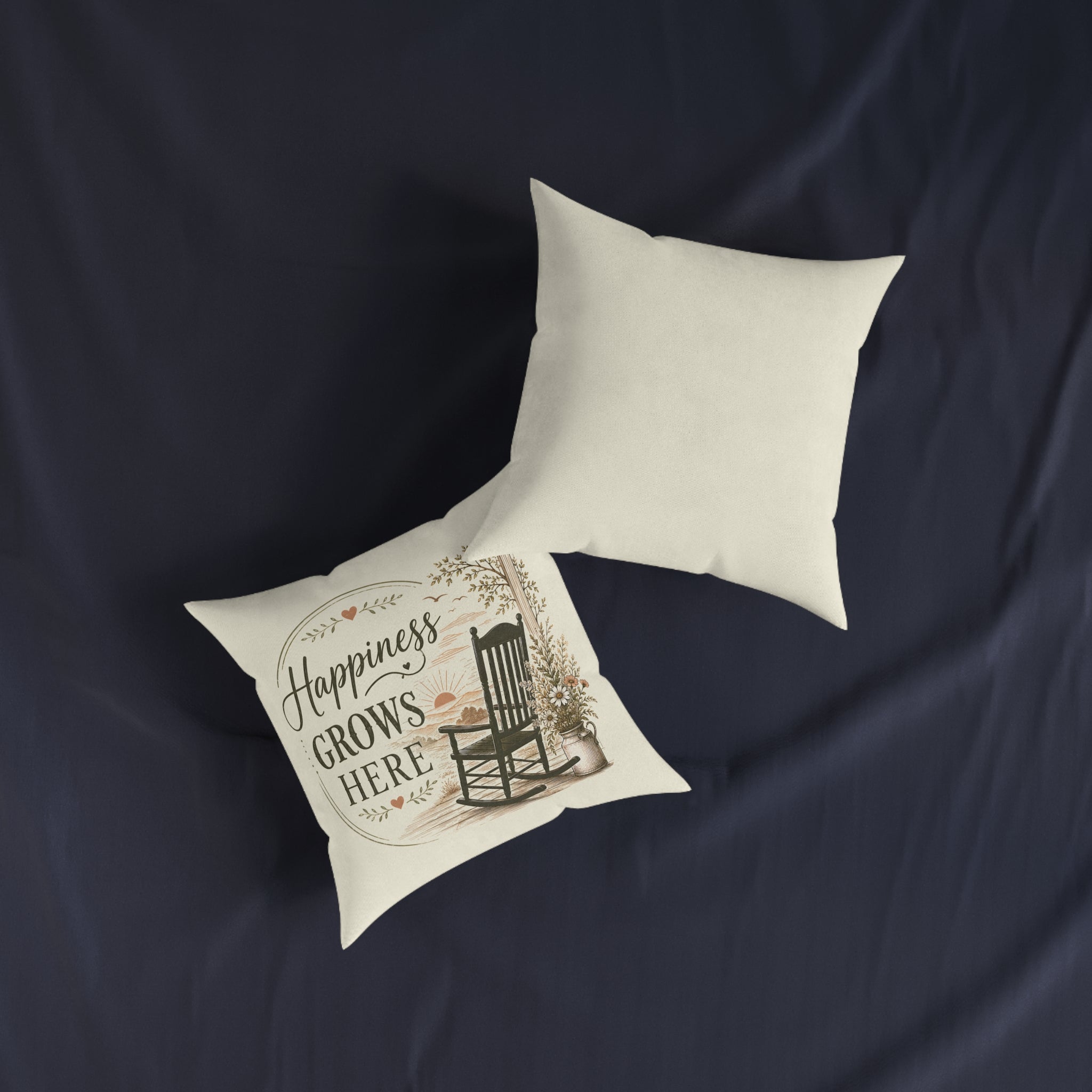 Square Cushion - Happiness Grows Here | Garden & Nature Home Decor