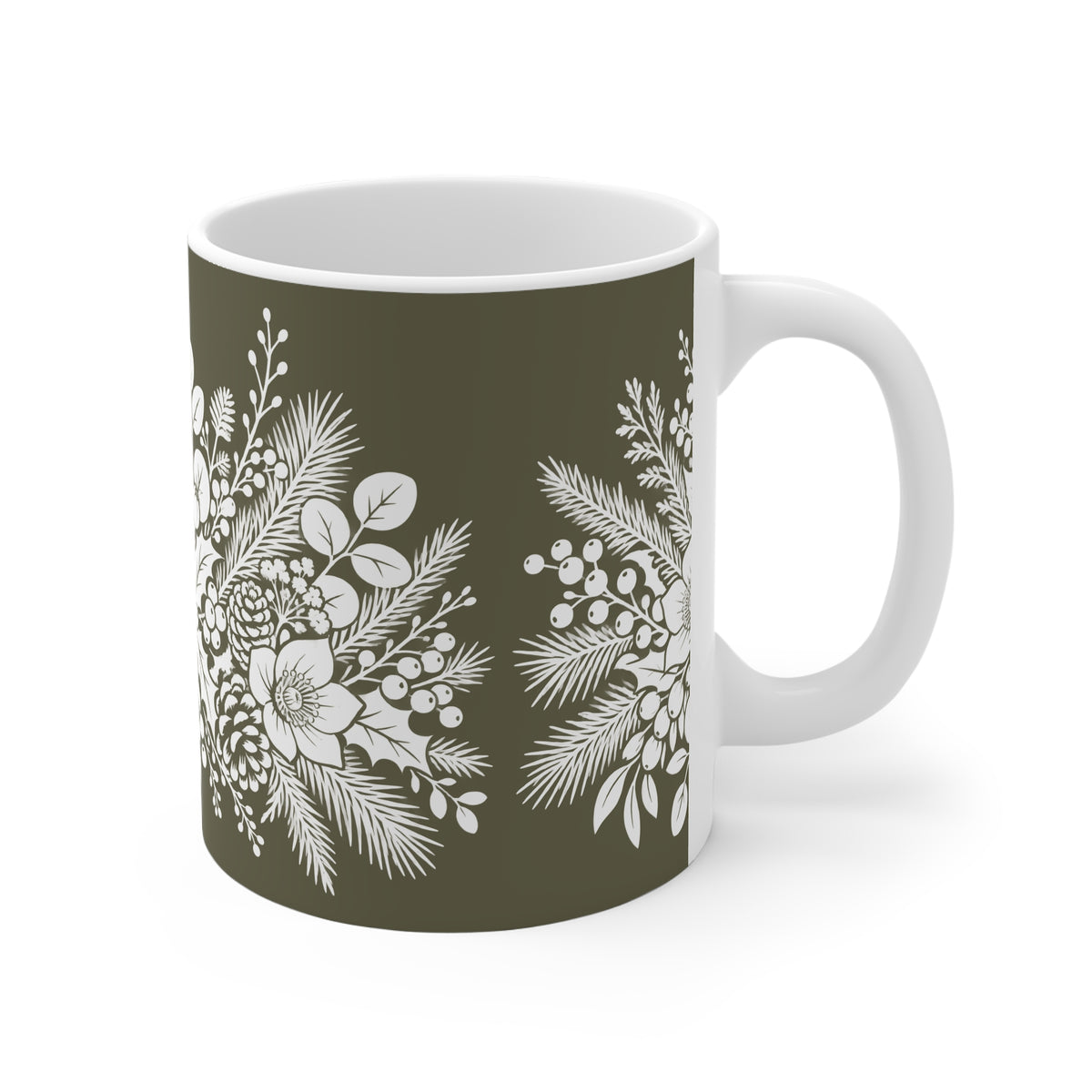 Ceramic Mug - Winter Mug - Green