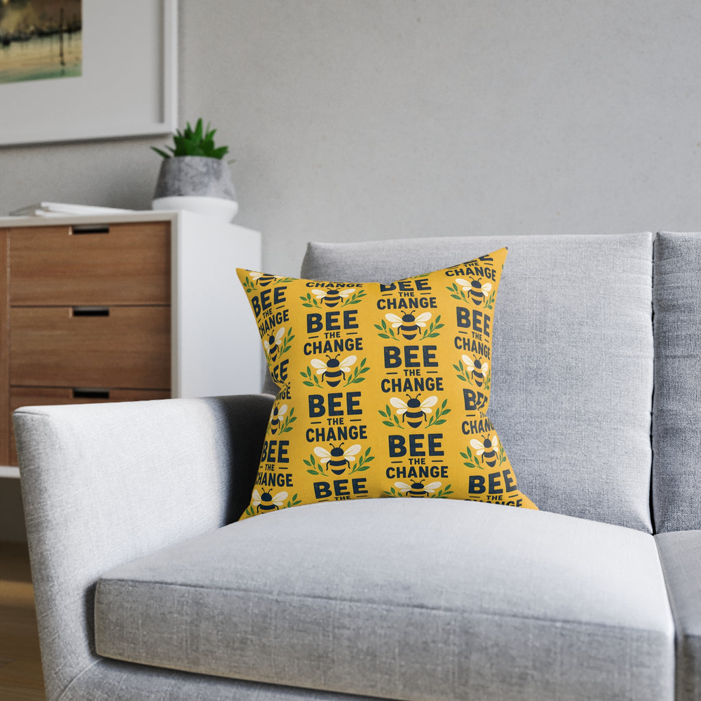 Square Cushion – Bee the Change | Bee Lover & Nature Cushion
