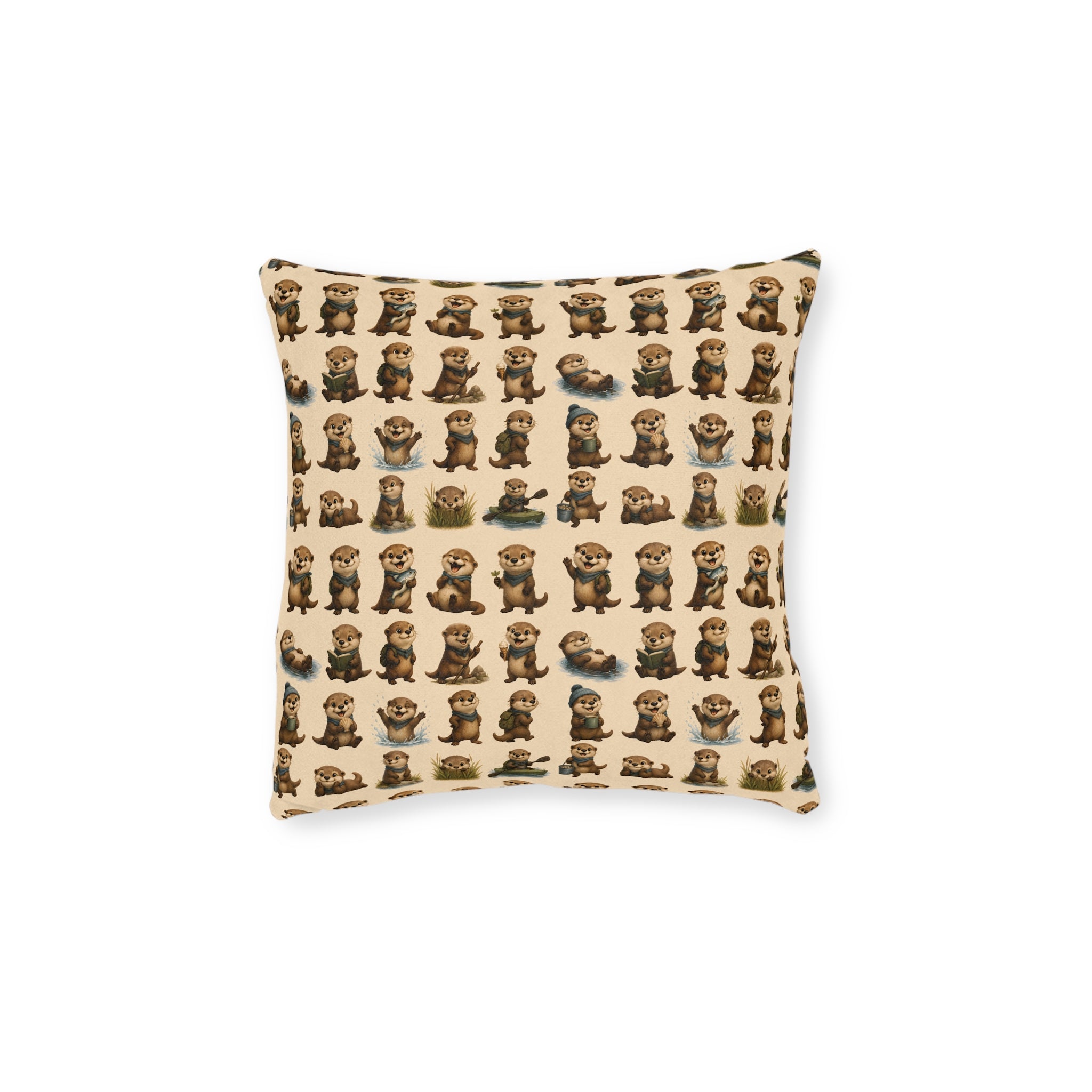 Square Cushion – Otter Fun | Otter Lover & Wildlife Cushion