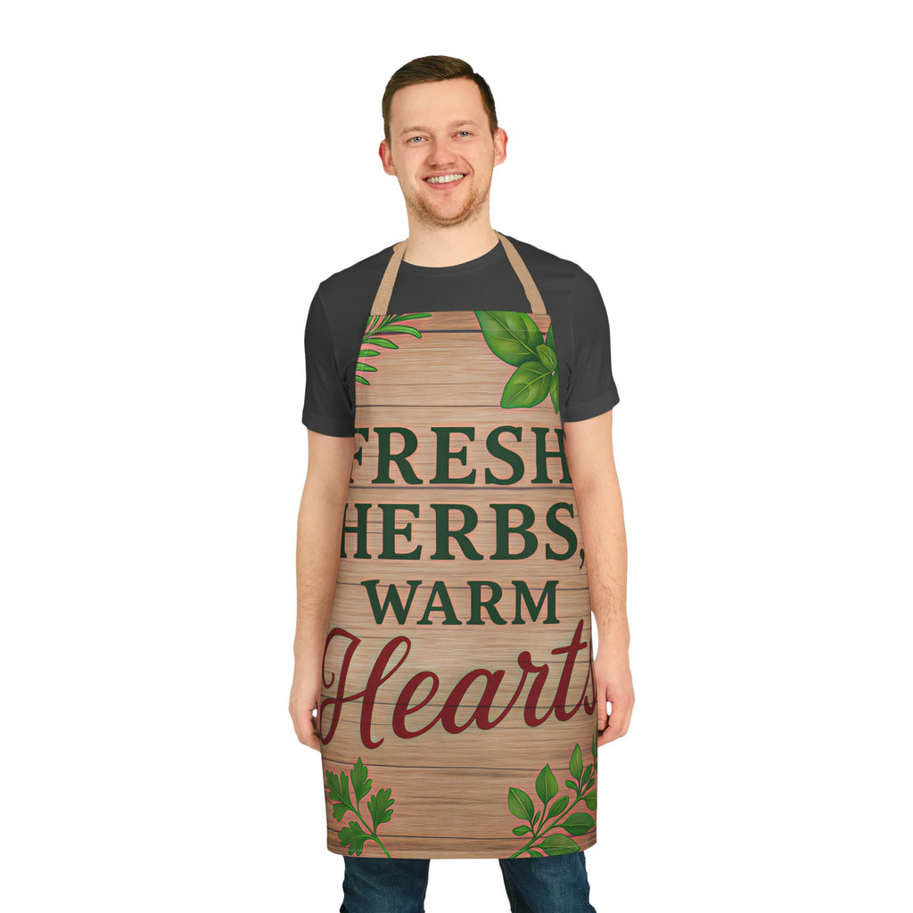 Kitchen Apron - Fresh Herbs, Warm Hearts Design
