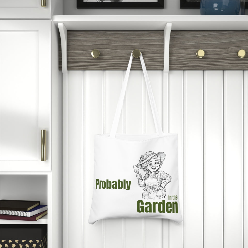 Large Garden Tote Bag – “Probably in the Garden” Shoulder Tote for Gardeners & Plant Lovers