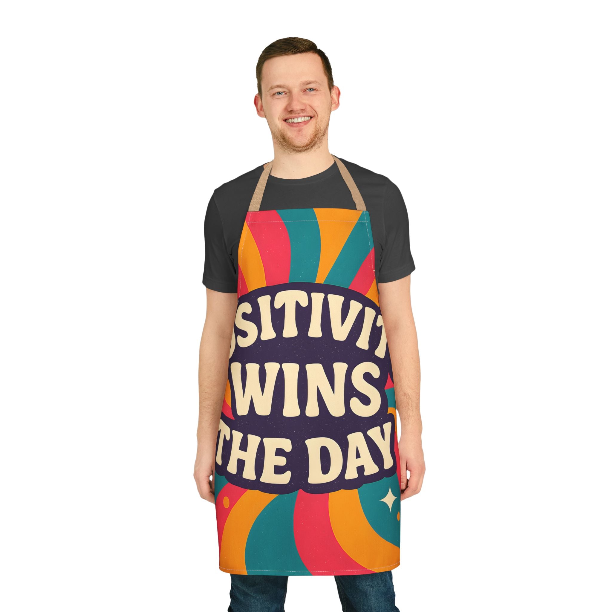 Kitchen Apron - Positivity Wins the Day Design