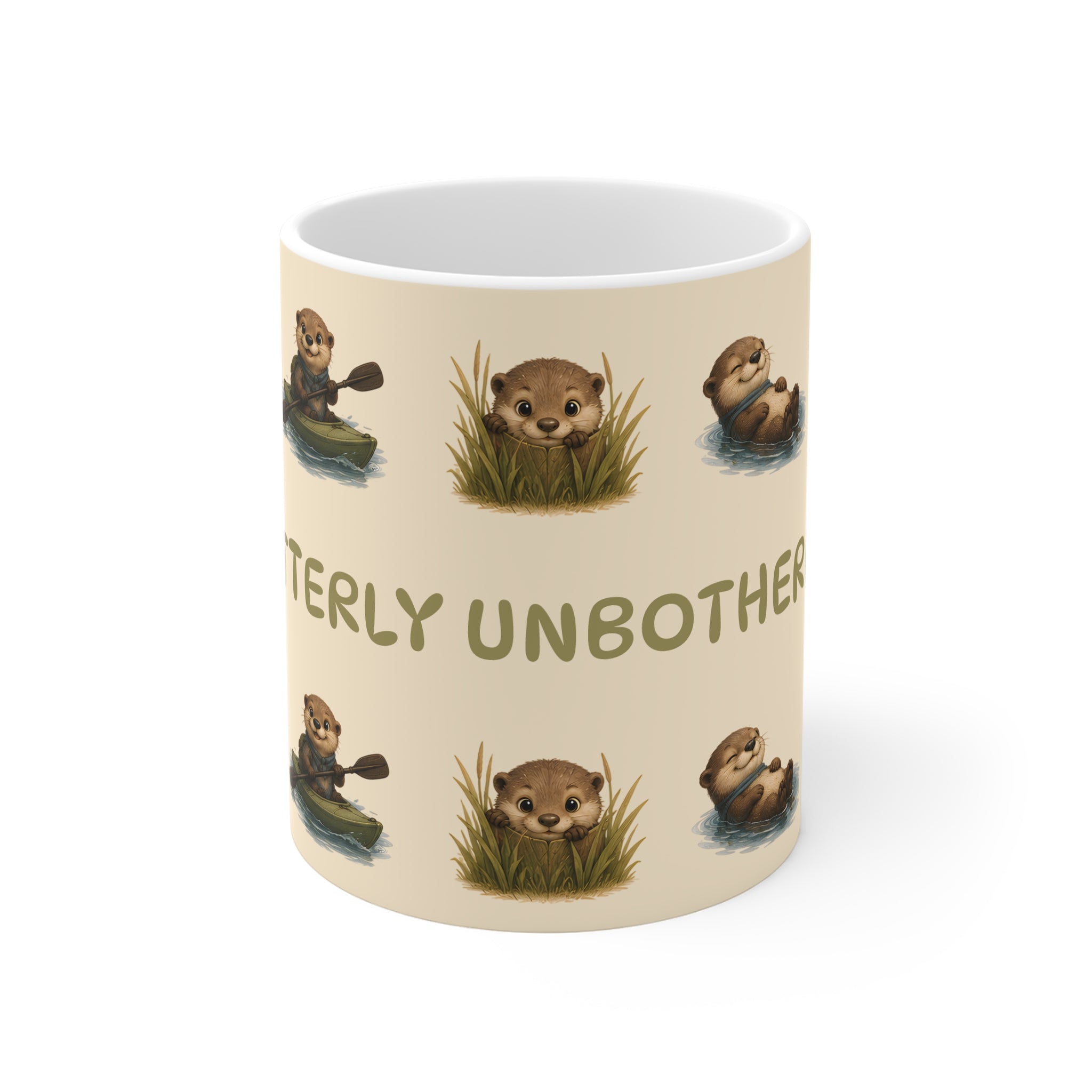 Otterly Unbothered - Ceramic Mug - Beige