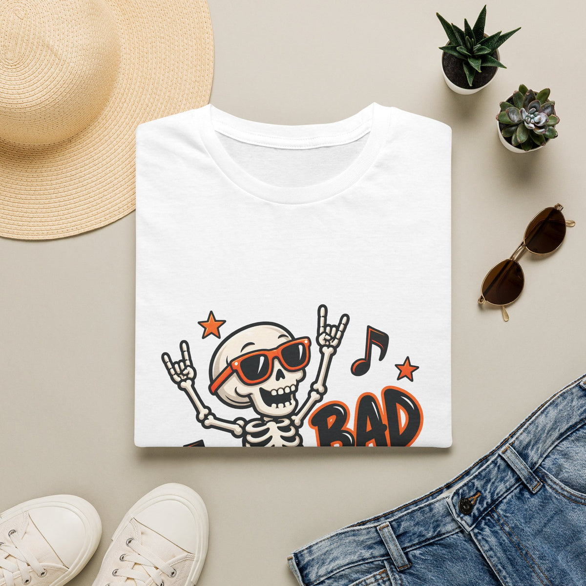 Unisex T-Shirt - Bad To The Bone - Halloween