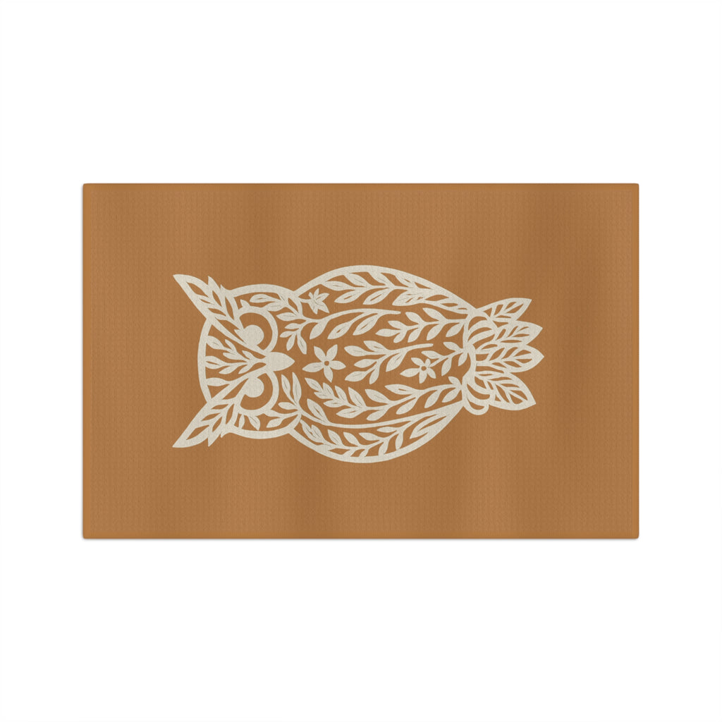 Microfiber Tea Towel - Floral Owl - Nature Design