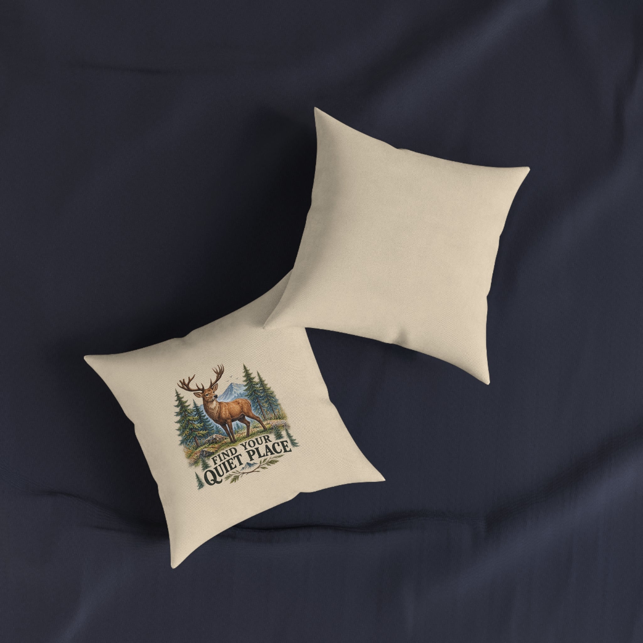 Square Cushion – Find Your Quiet Place | Nature & Relaxation Cushion