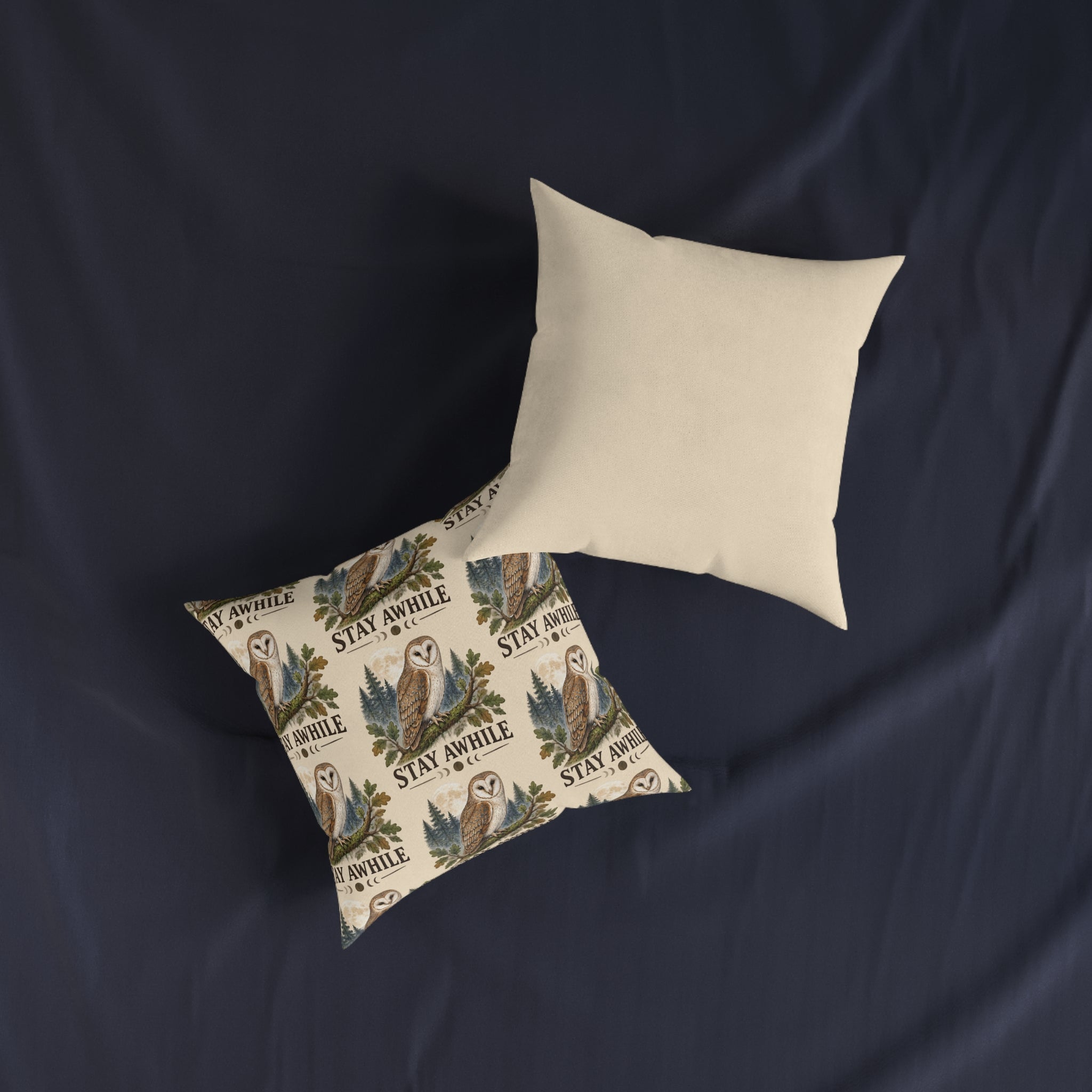 Square Cushion – Stay Awhile | Cosy Home & Welcome Cushion