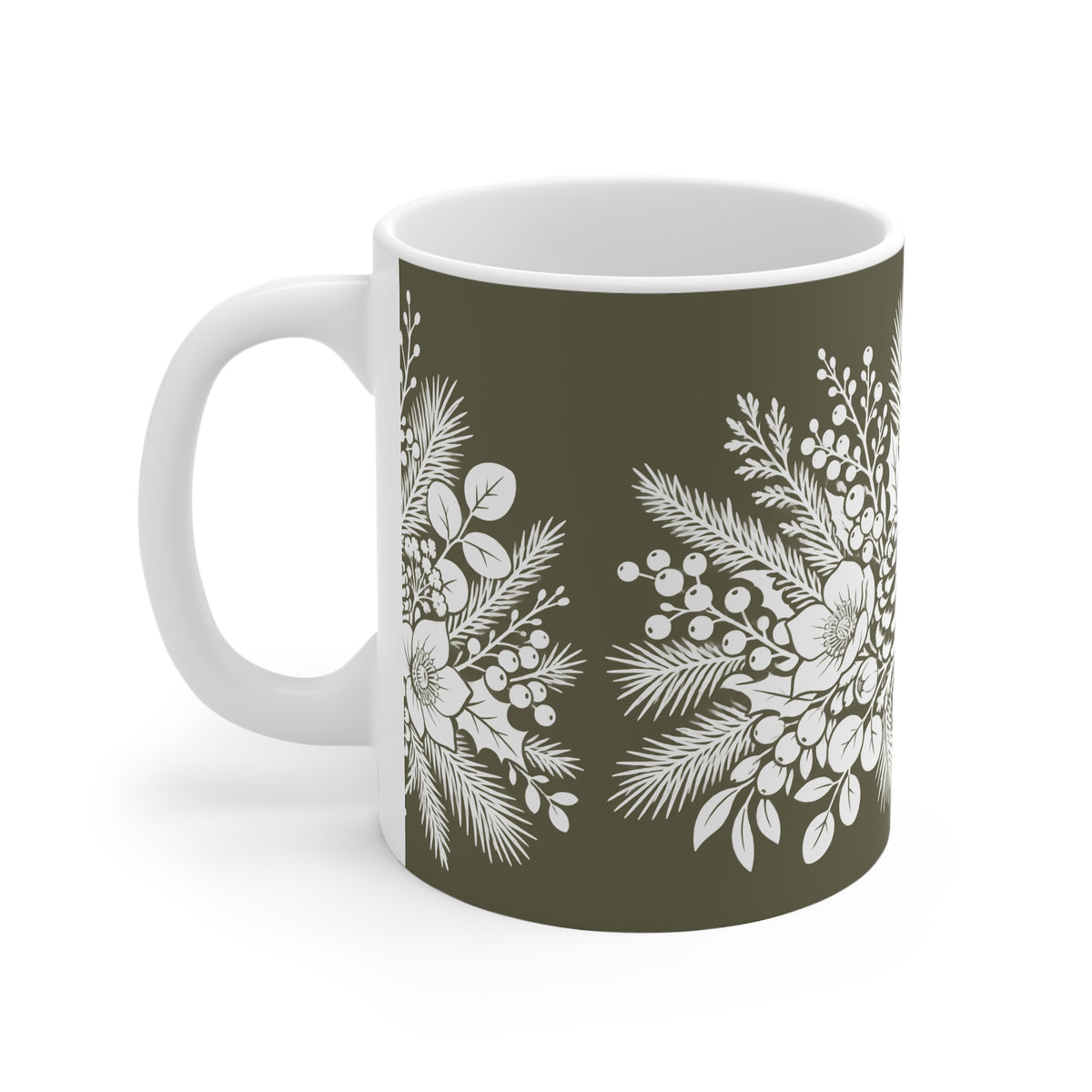 Ceramic Mug - Winter Mug - Green