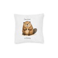 Square Cushion – Dam Good at Relaxing! | Funny Beaver Cushion | Animal Lover Gift