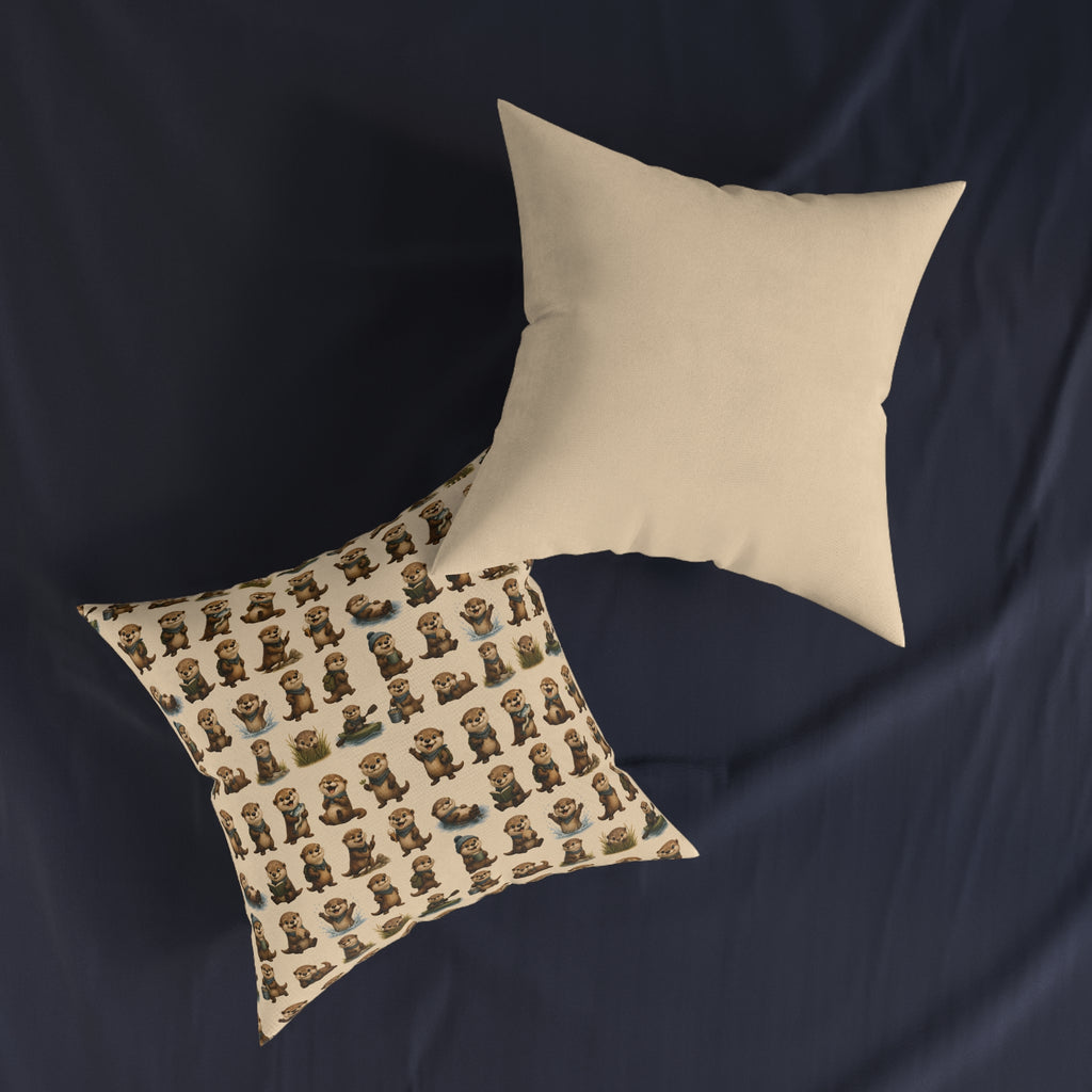 Square Cushion – Otter Fun | Otter Lover & Wildlife Cushion